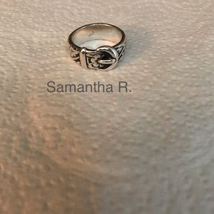 Retired floral buckle ring
